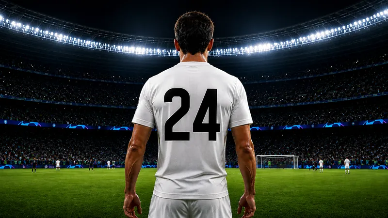 Fußballspieler mit der Rückennummer 24 im Stadion